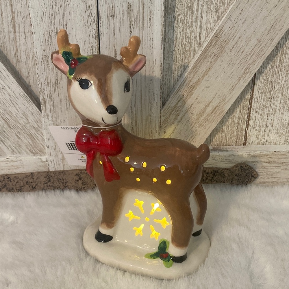 Ceramic Light Up Christmas Deer